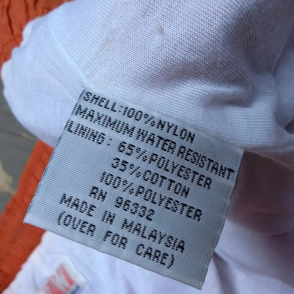 Vintage RAW Men's L Orange Nylon Windpants Y2K Gorpcore Skater Baggy Archive